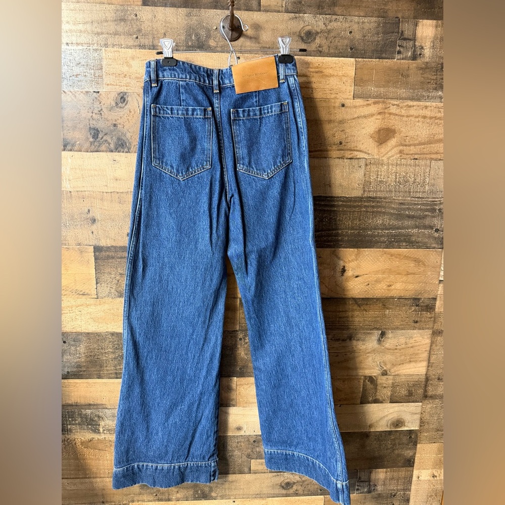 Victoria Beckham AW21 High-Rise Wide-Leg Patch Pocket Jeans - Size 27 - Picture 4 of 7
